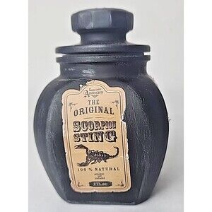 Scorpion Sting Apothecary Jar Handcrafted Black Aged Style Label